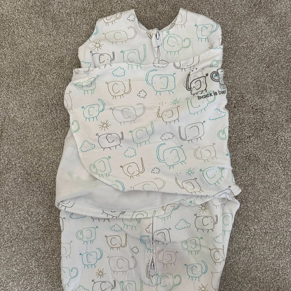 HALO Sleepsack 100% Cotton Swaddle - Elephant Print, Newborn